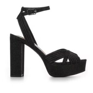 Delicious Black Strappy Platform Heels